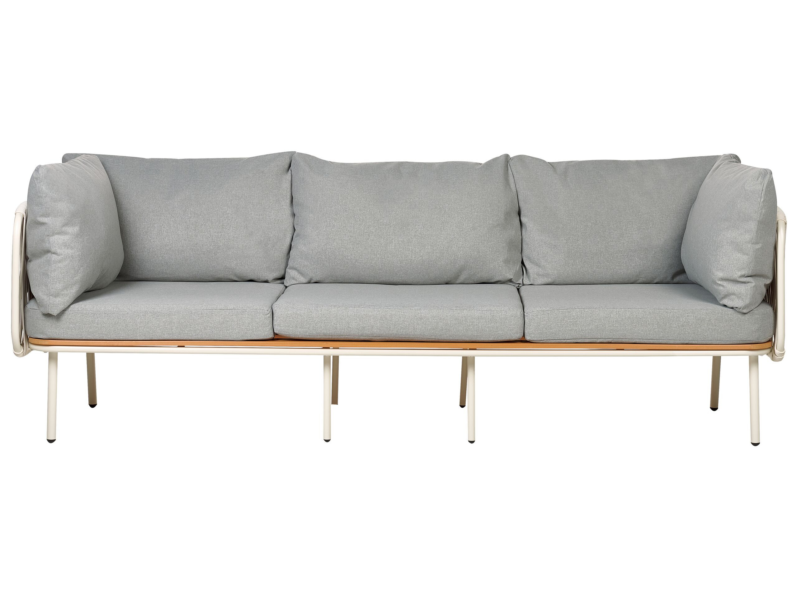 Sofa ogrodowa z plecionką ze sznurka szara