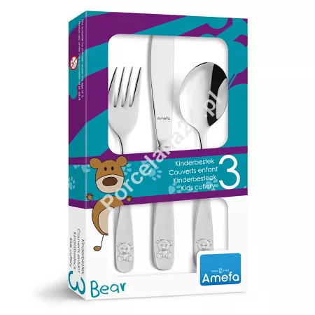 Komplet sztućców 3 cz. dziecięcy Amefa - BEAR