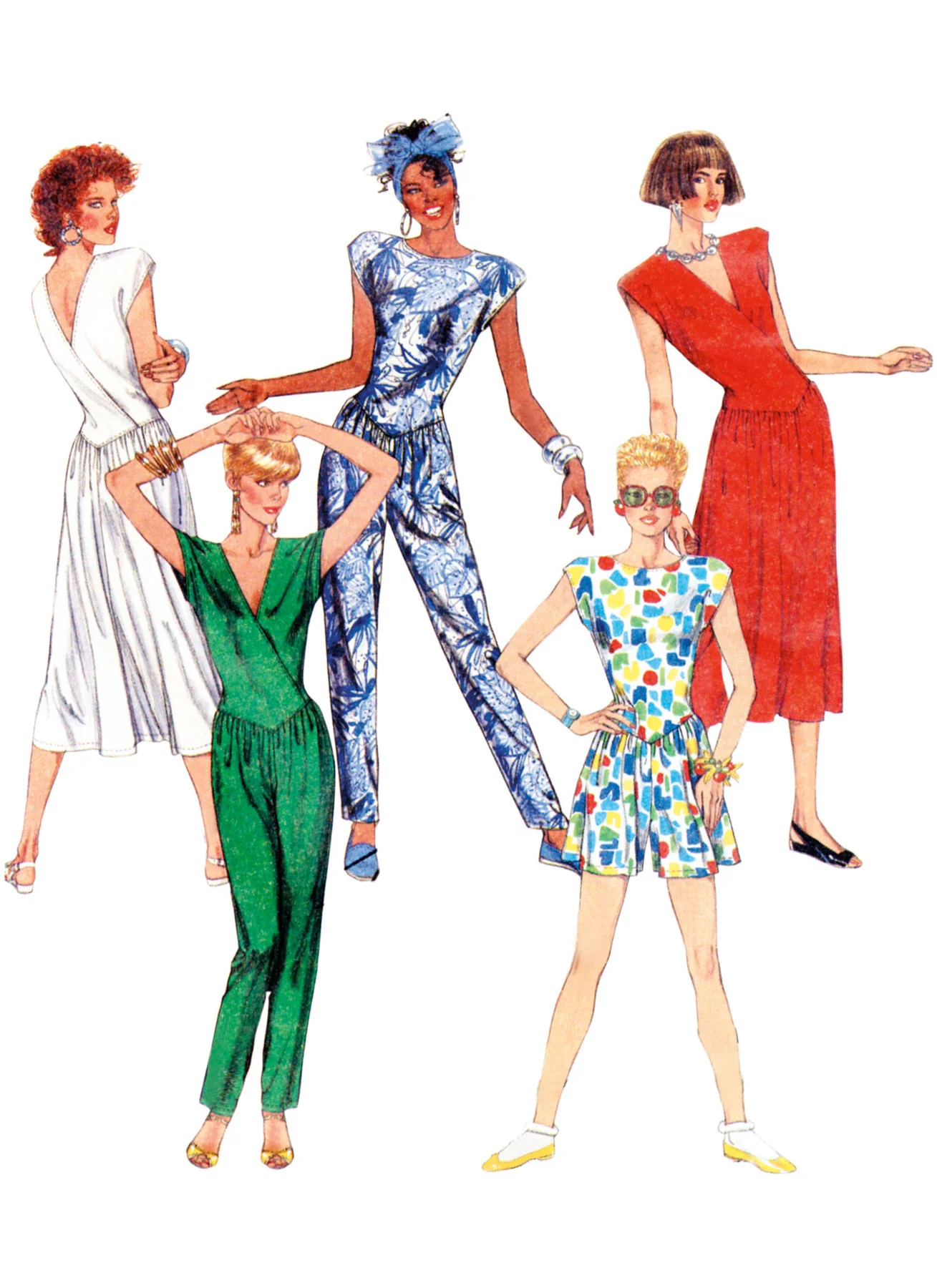 McCall's Pattern M8500 1980s Misses' Knit Dress and Jumpsuits