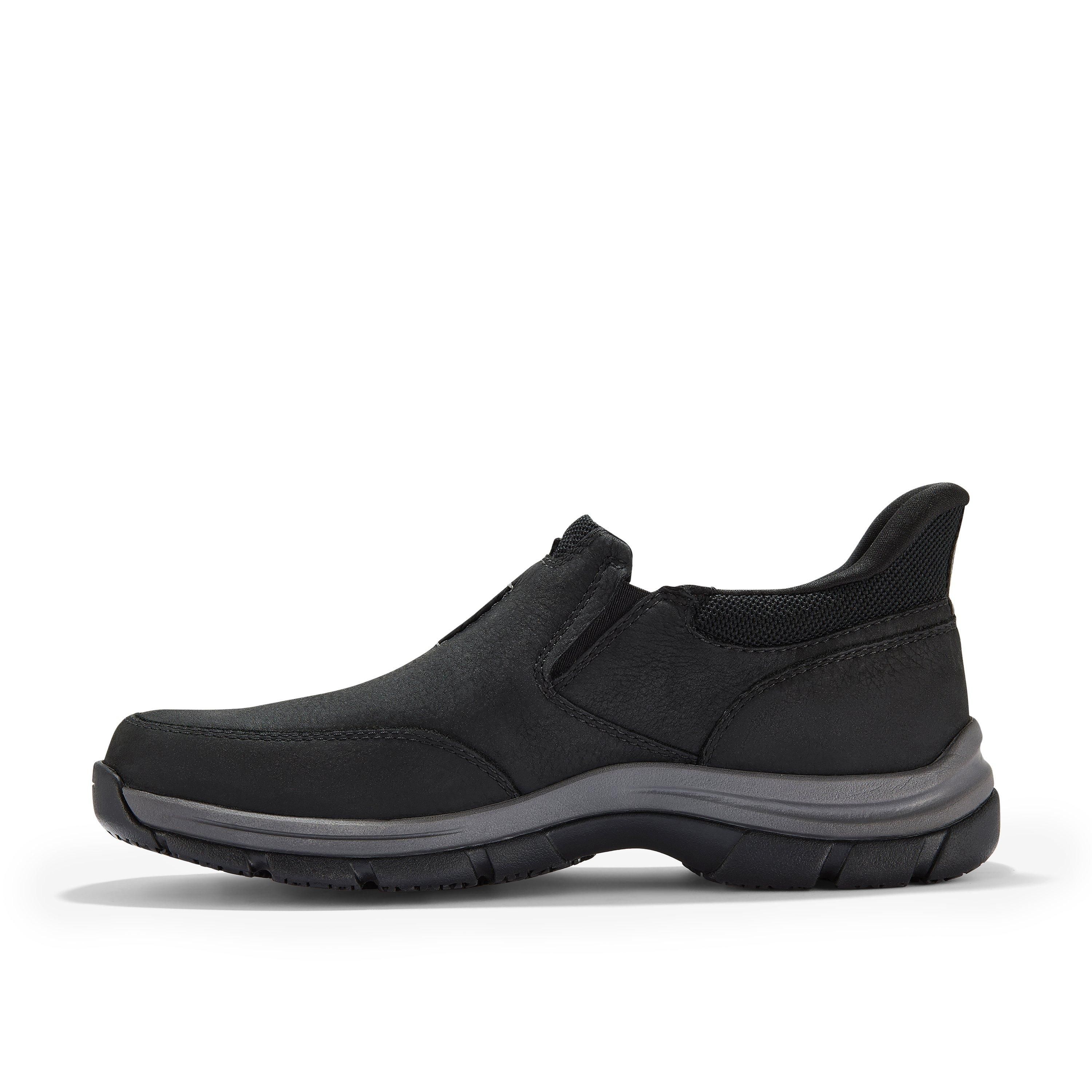 Clarks Spypath Step Black Nubuck Slip Ons,Walking