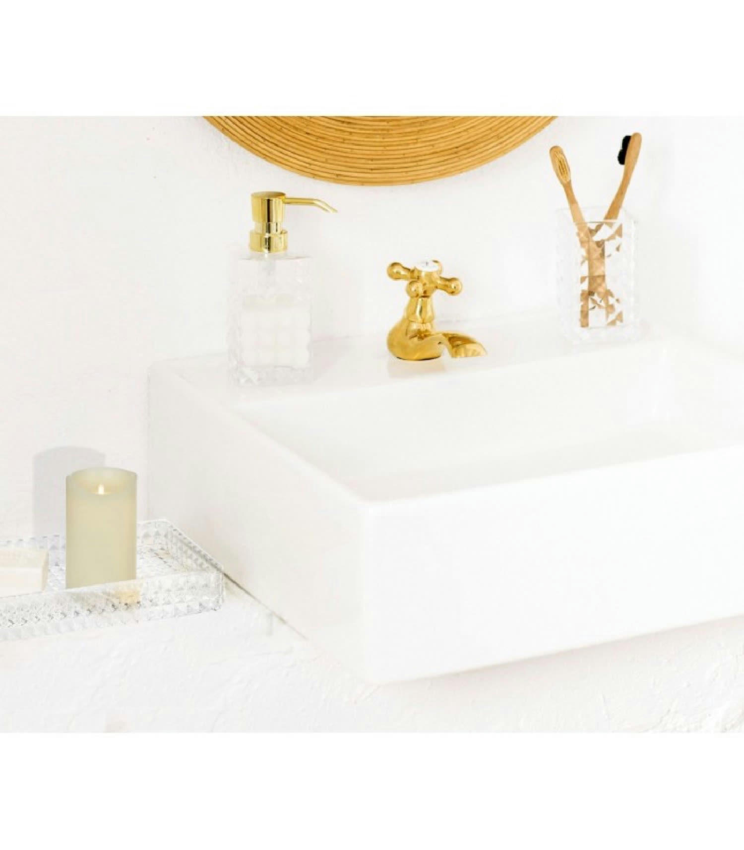 DIAMOND - Plateau de présentation salle de bain en verre taillé