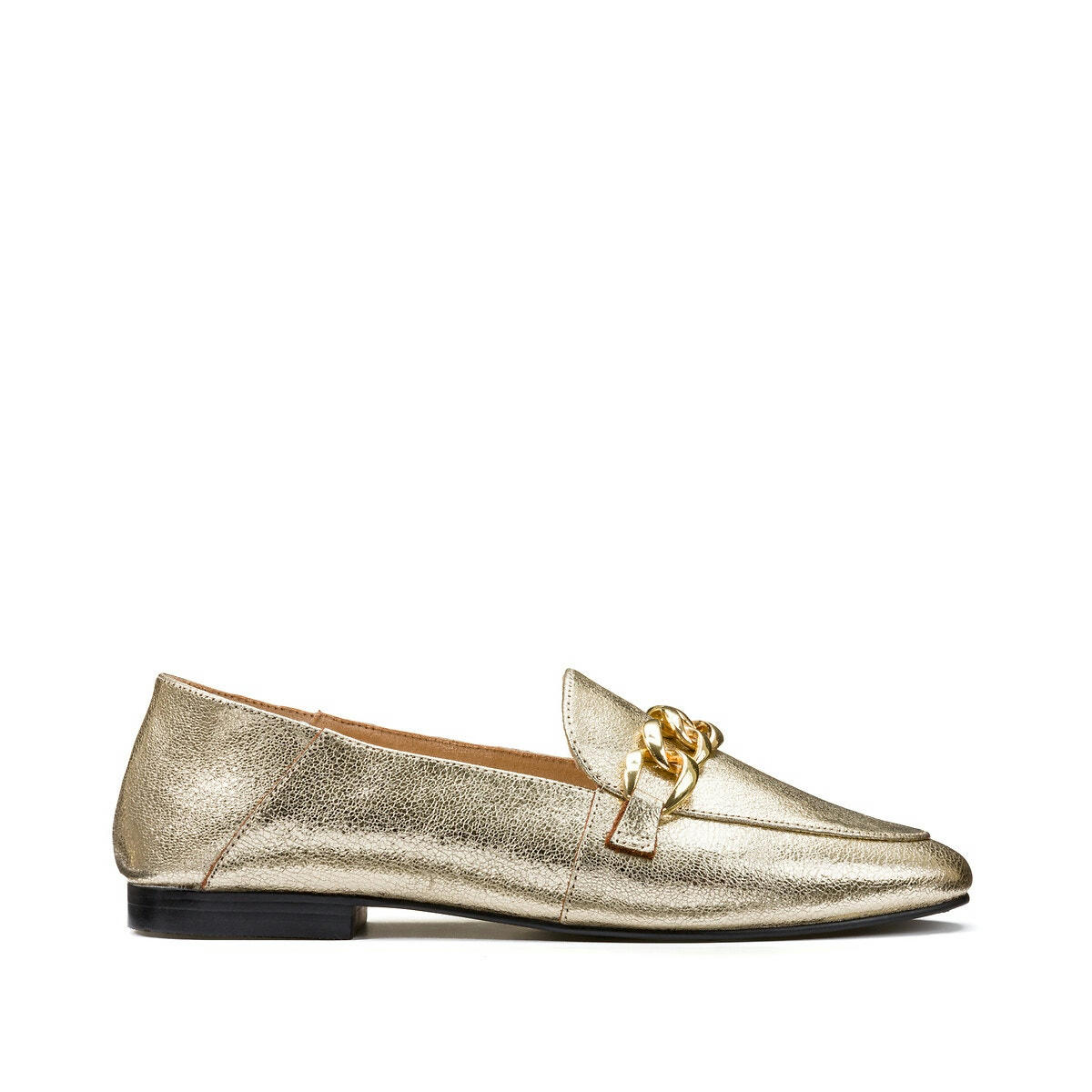 Mocassins loafers en cuir avec chaîne