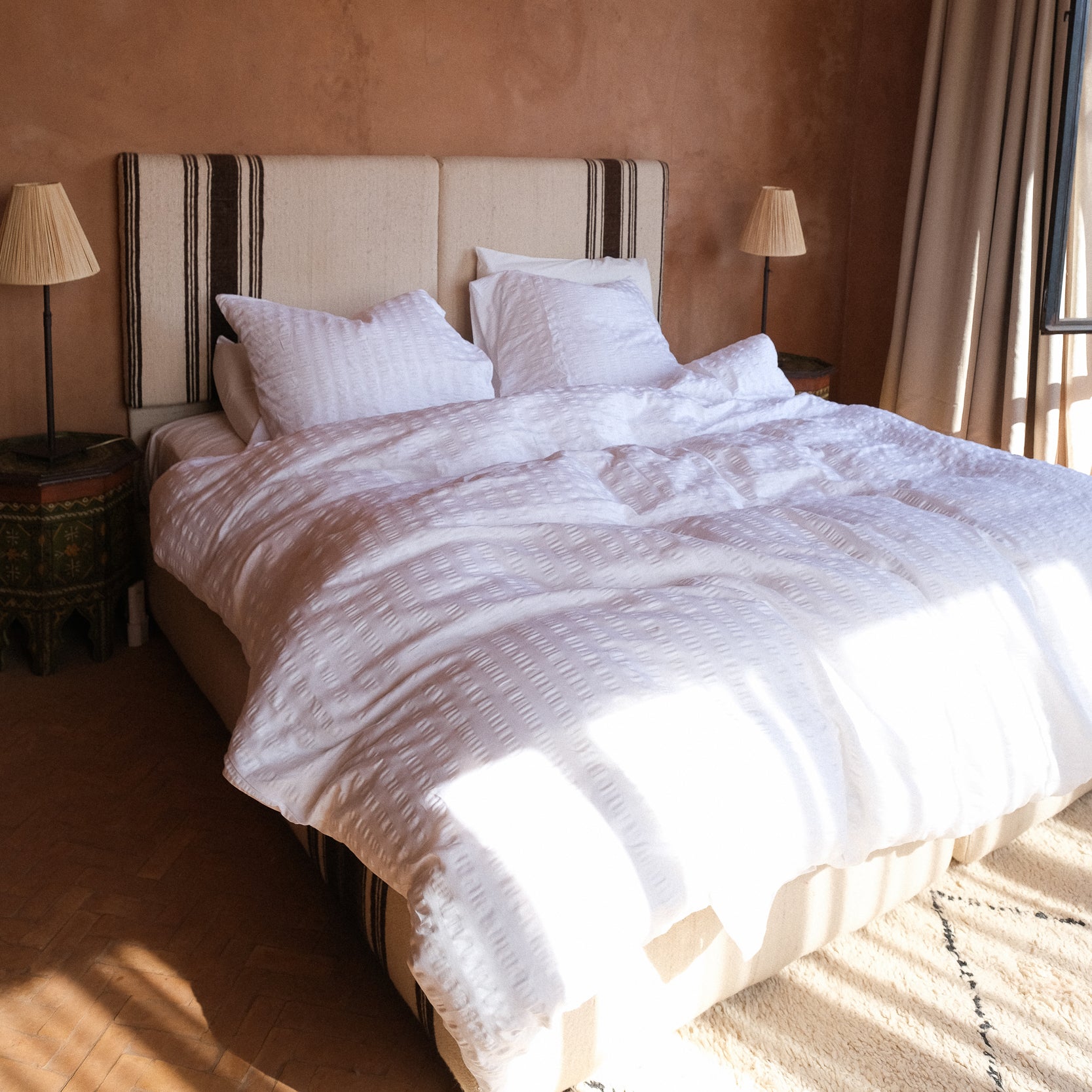 Crisp Sheets Smooth Waffle Dekbedovertrek 240 x 220 cm - White