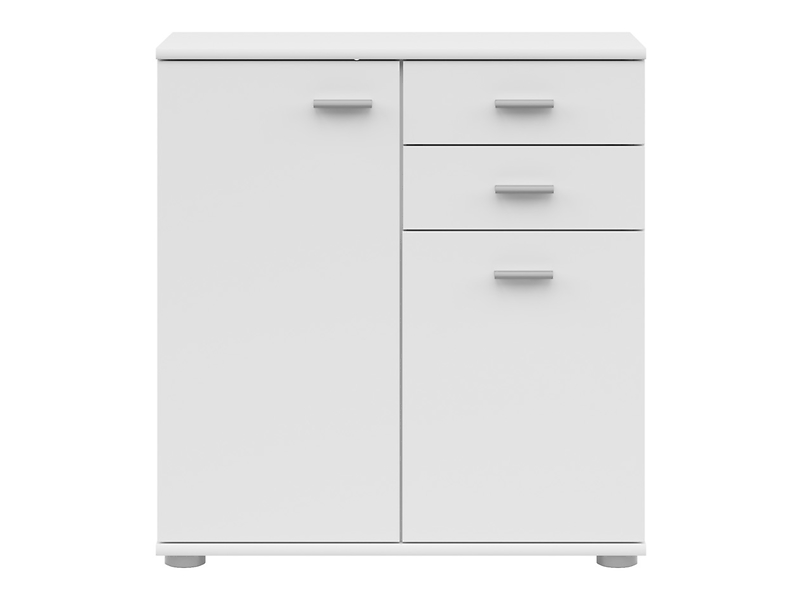 Komoda Noeda 71 cm z 2 drzwiami i 2 szufladami biała