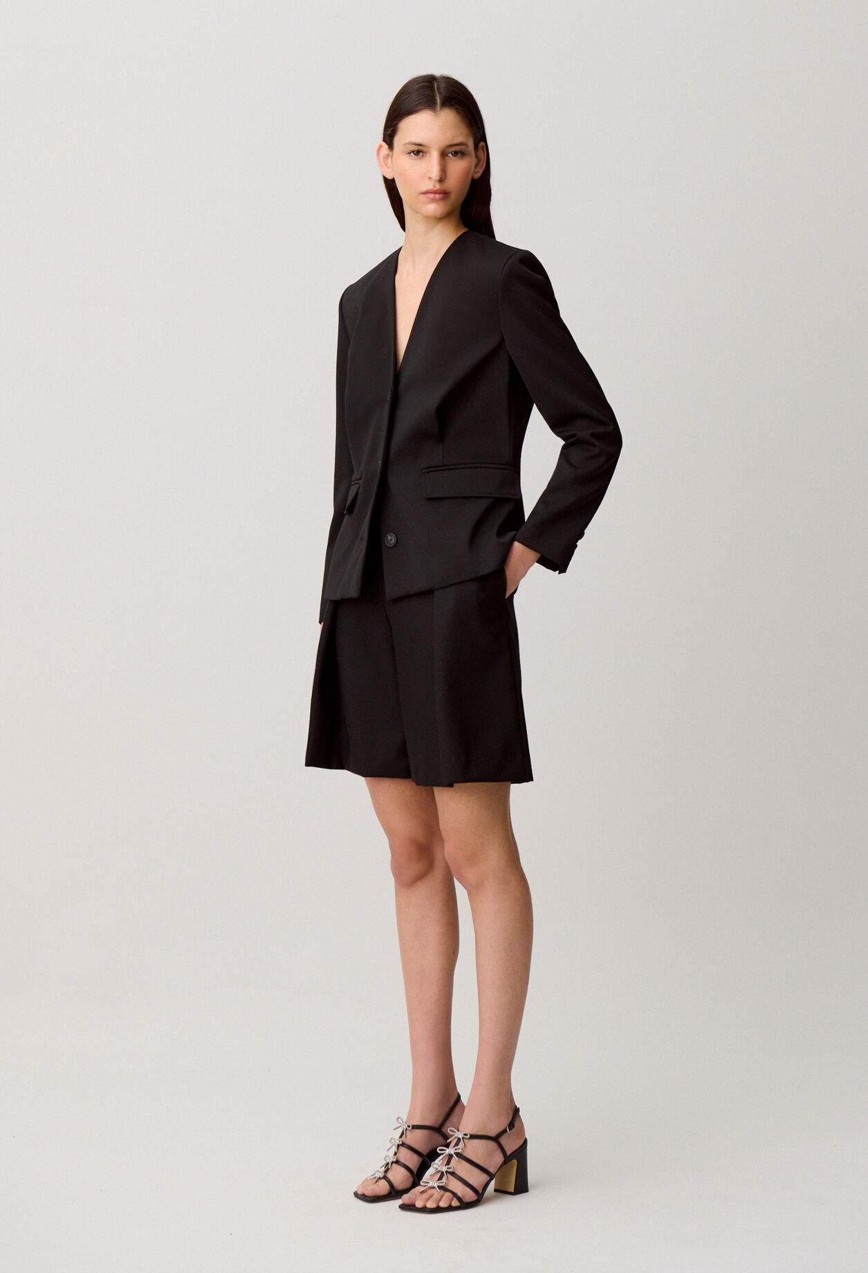 Veste tailleur laine mélangée