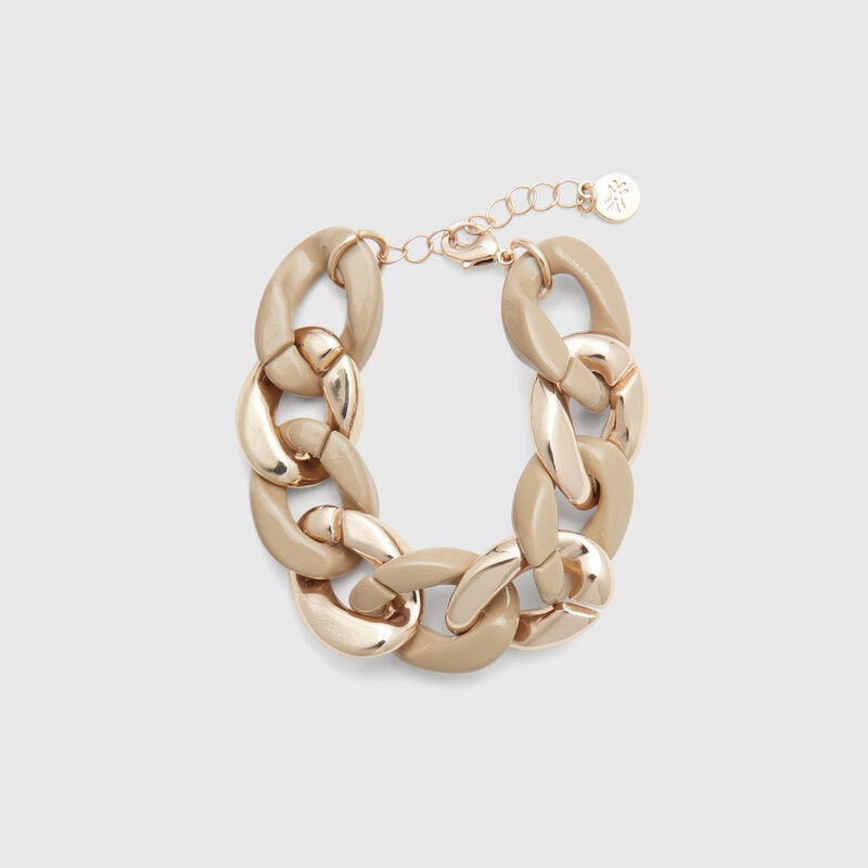 Gold and beige chain bracelet