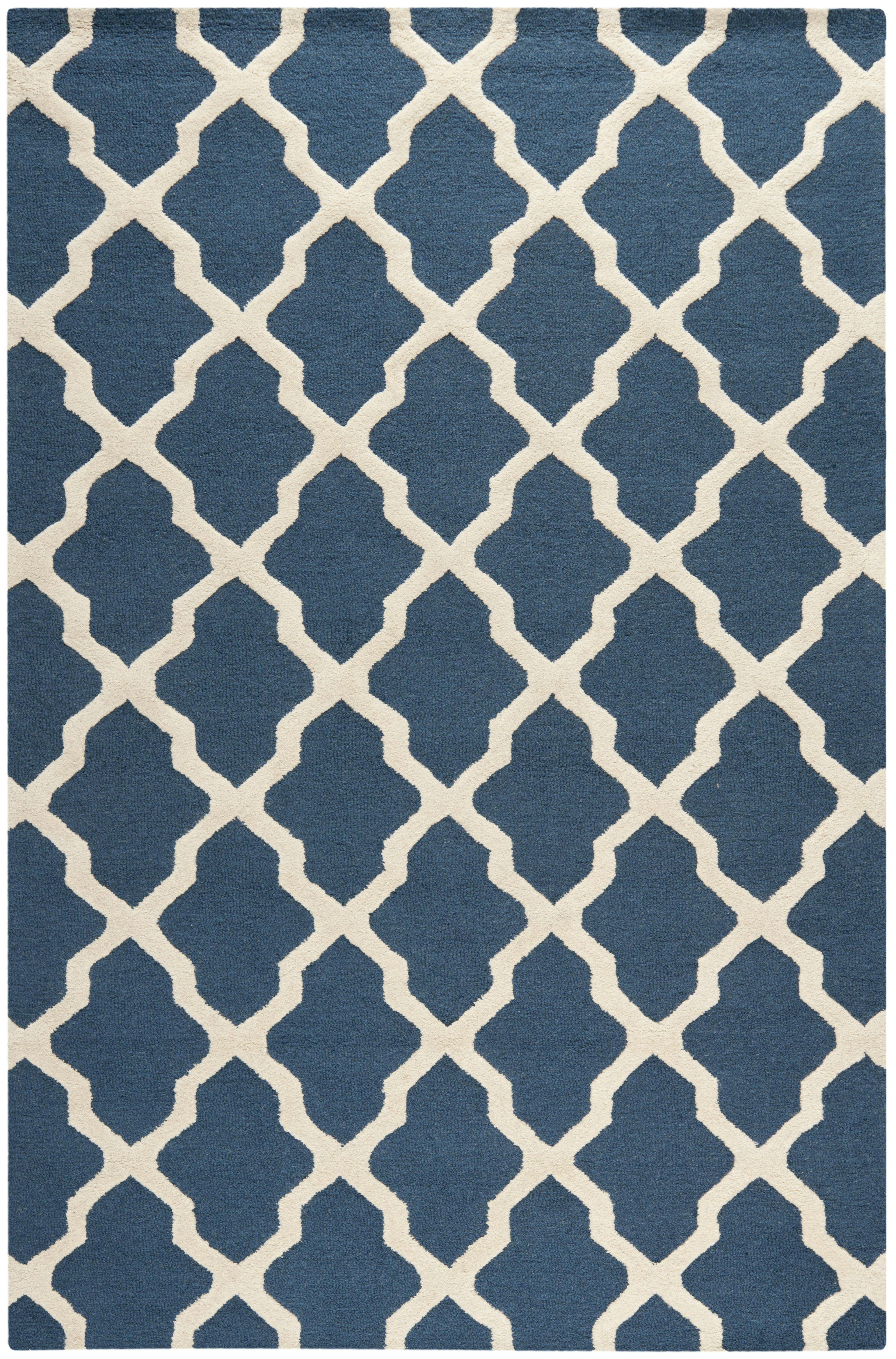 CAMBRIDGE - Tapis de salon interieur en bleu marine & ivoire, 183 x 274 cm