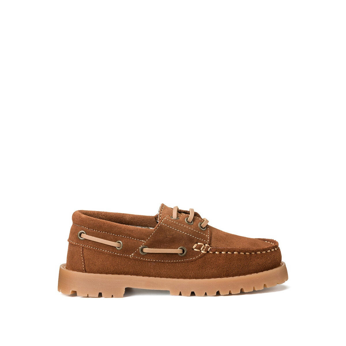 Chaussures bateau en cuir à lacets