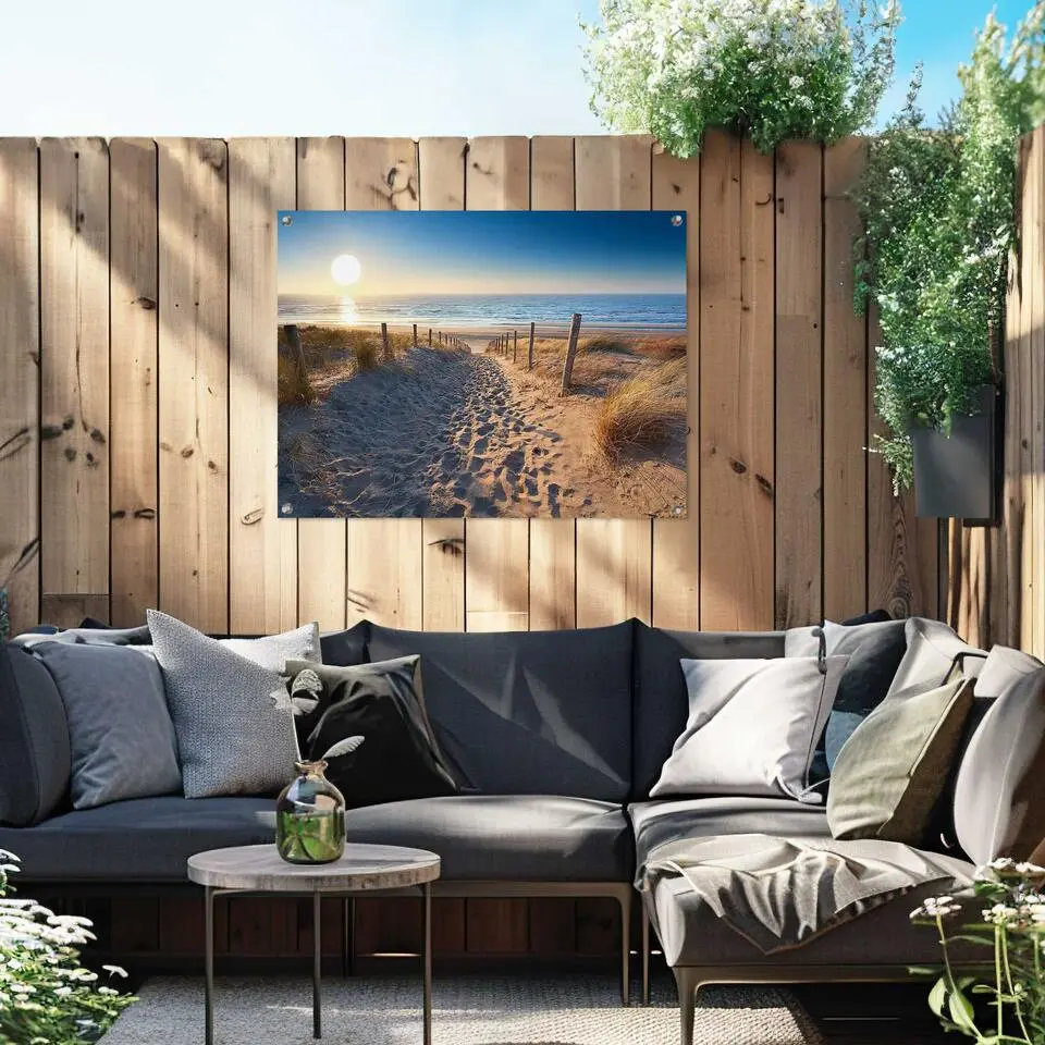 Tuinposter Duinpad - 60 x 80 - Beige