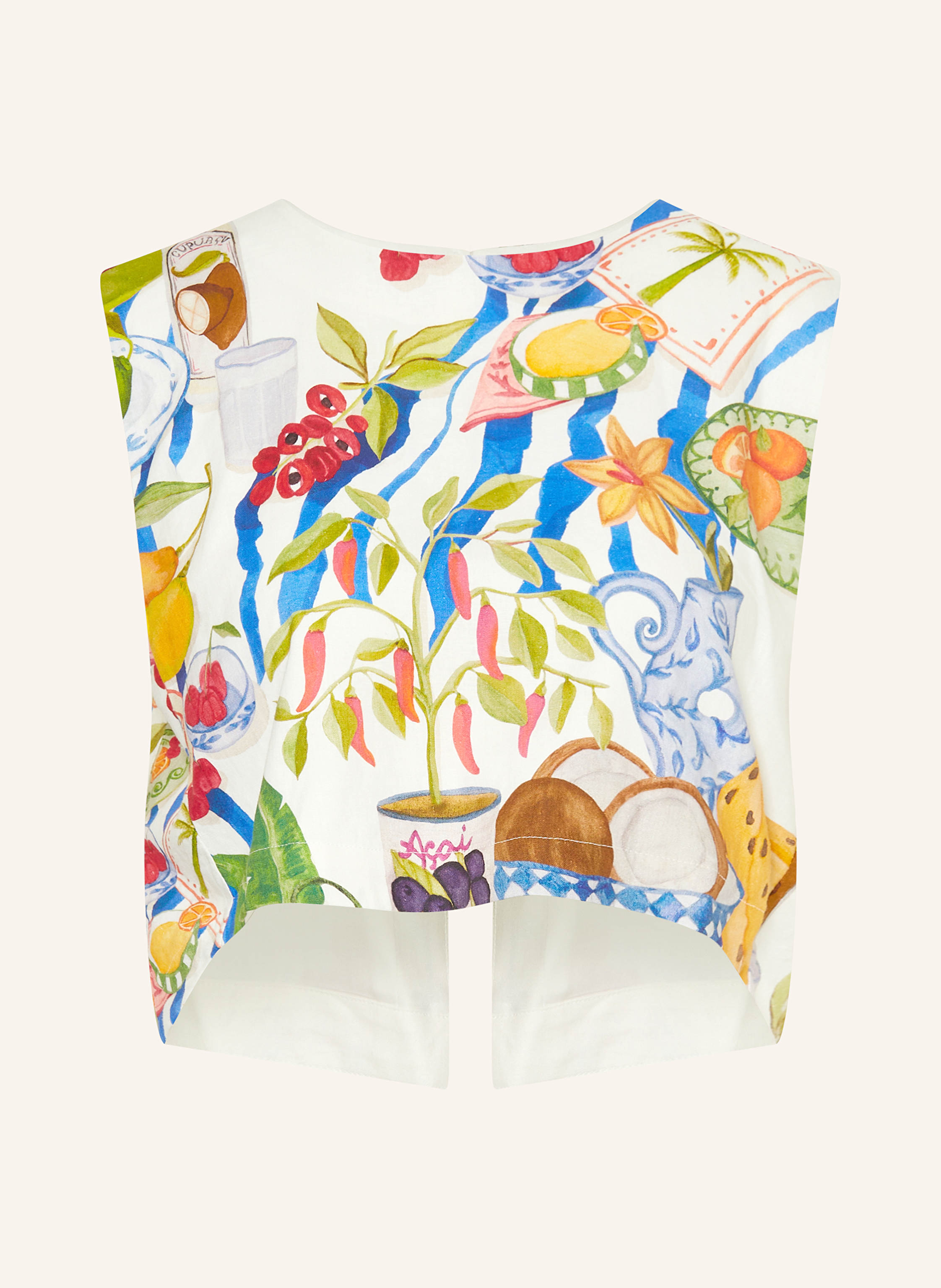 FARM RIO Blusentop FRESH TABLE mit Leinen