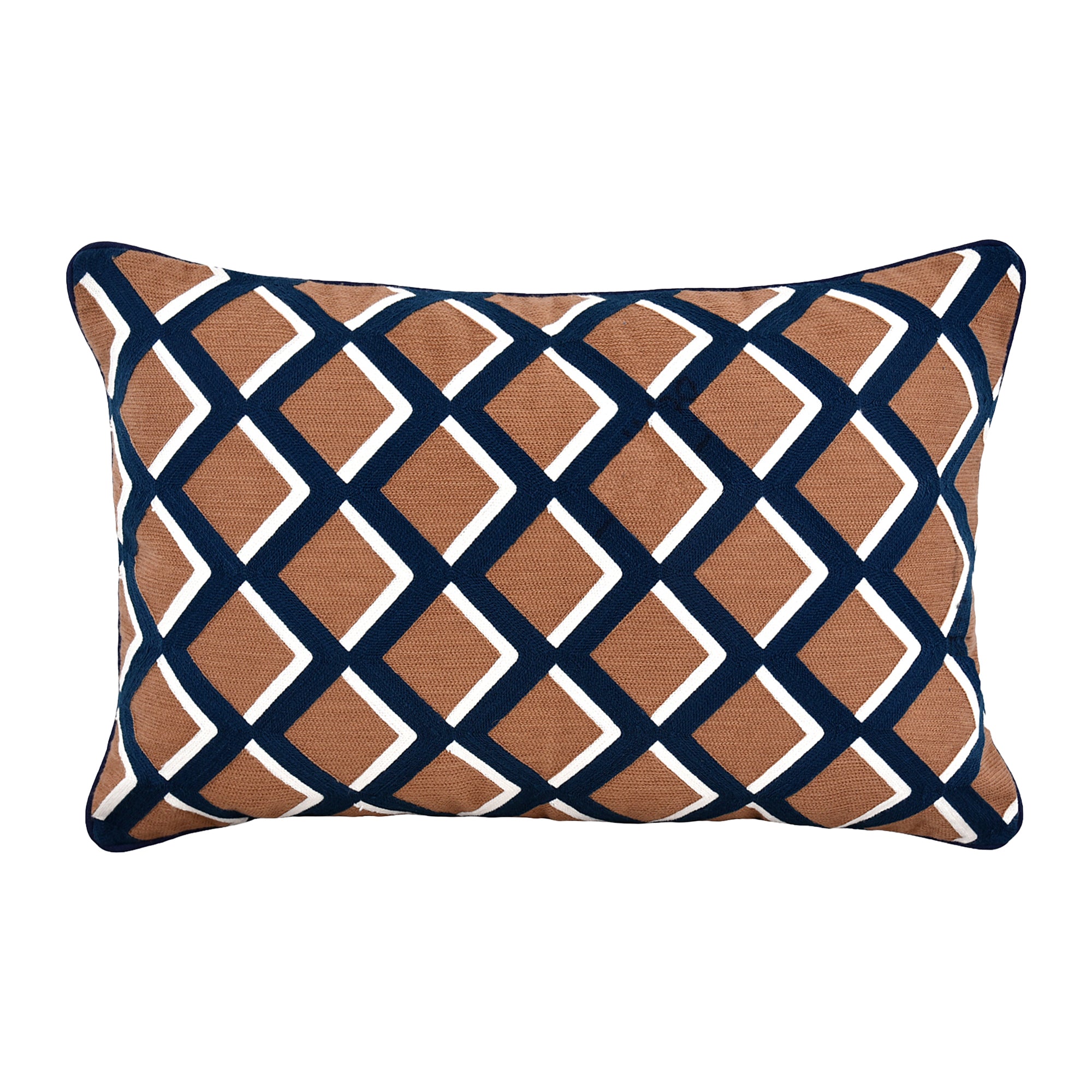 by fonQ Hexa Sierkussen 40 x 60 cm - Bruin / Blauw