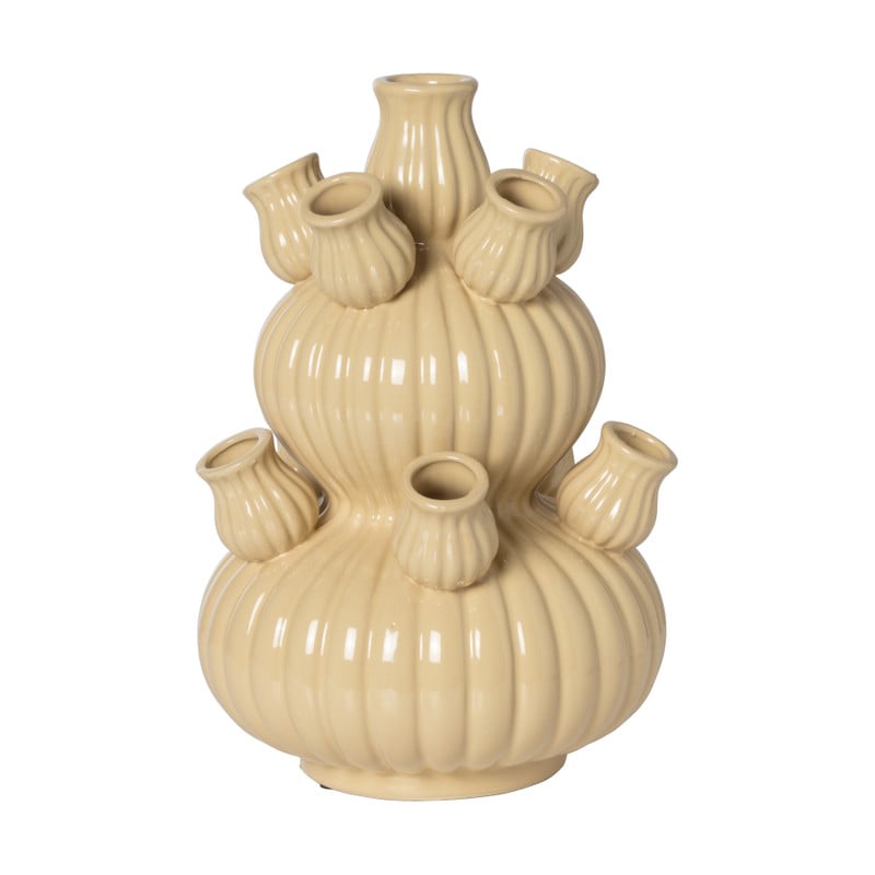 Tulpenvaas groot - beige - &Oslash;21.5x29.5 cm