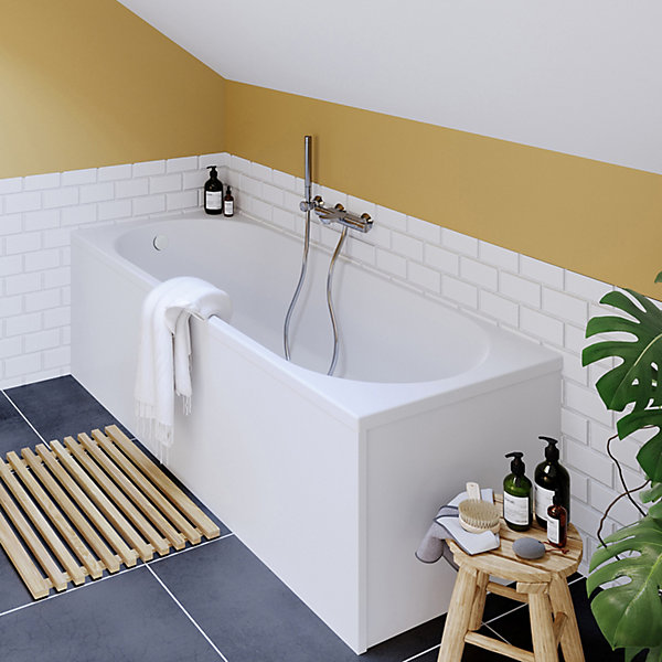 Baignoire droite Horyn L. 140 cm x l. 70 cm blanc