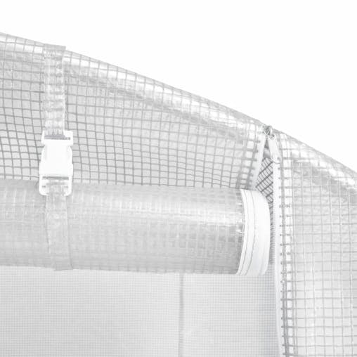 NNEVL Greenhouse with Steel Frame White 20 m&sup2; 10x2x2 m
