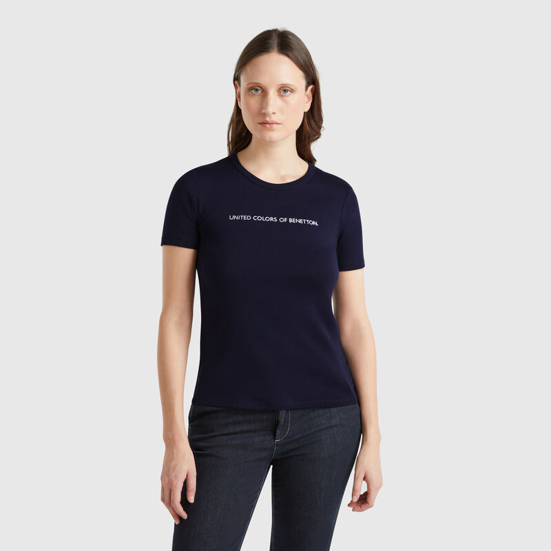 T-shirt in 100% cotton with glitter print logo