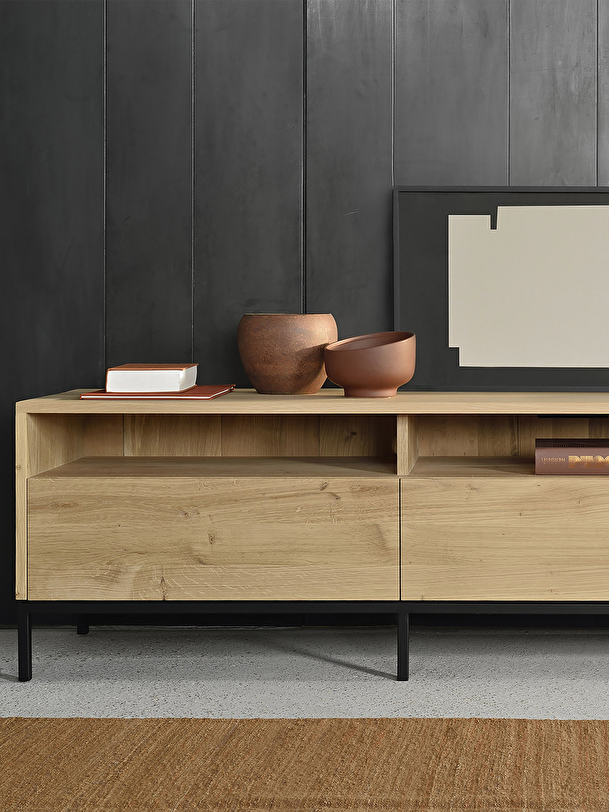 Meuble tv ligna - ethnicraft chene clair