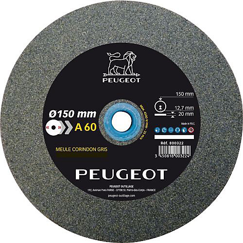 Meule coridon gris 150x20x13mm grain 60 - PEUGEOT OUTILLAGE - 800322