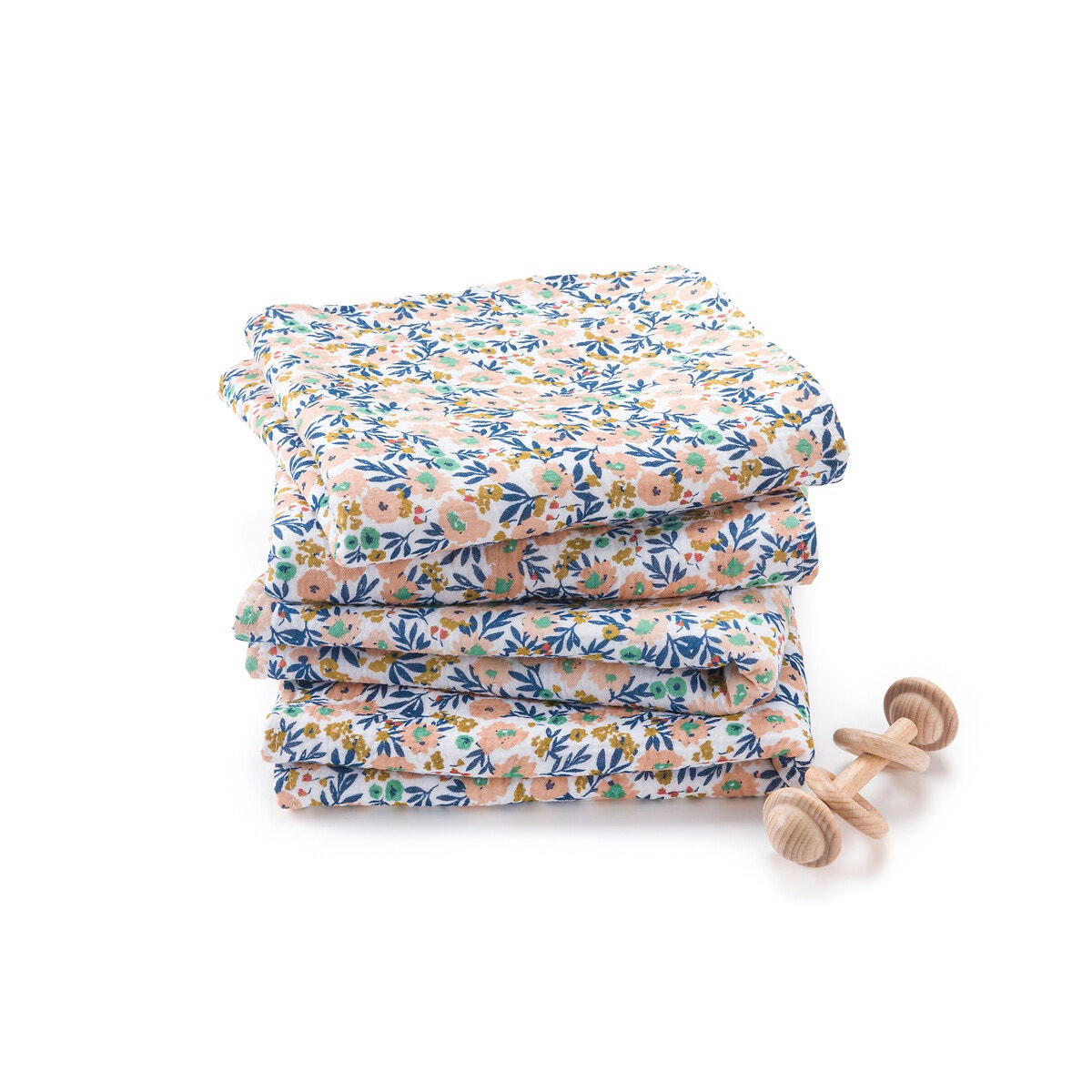 Lot de 4 langes bébé en gaze de coton, Ohara