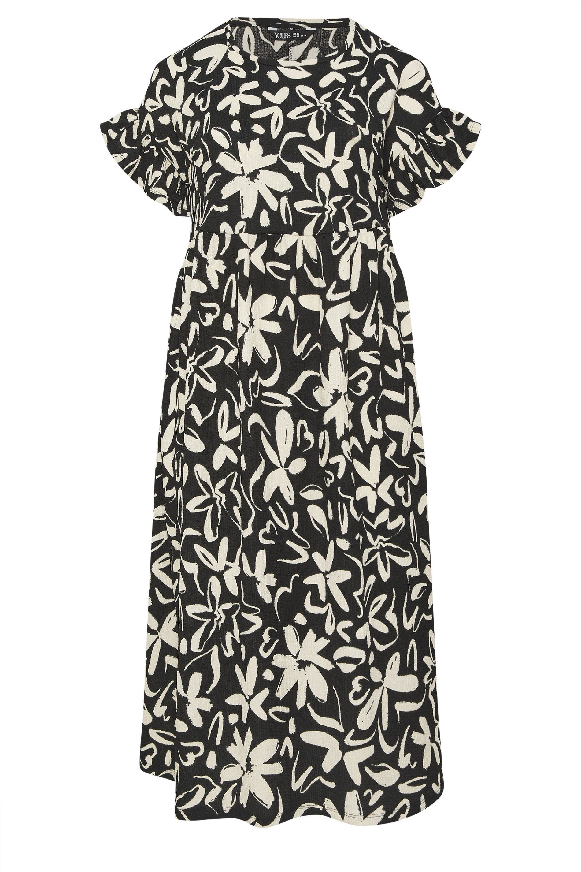 Yours Floral Frill Sleeve Dress