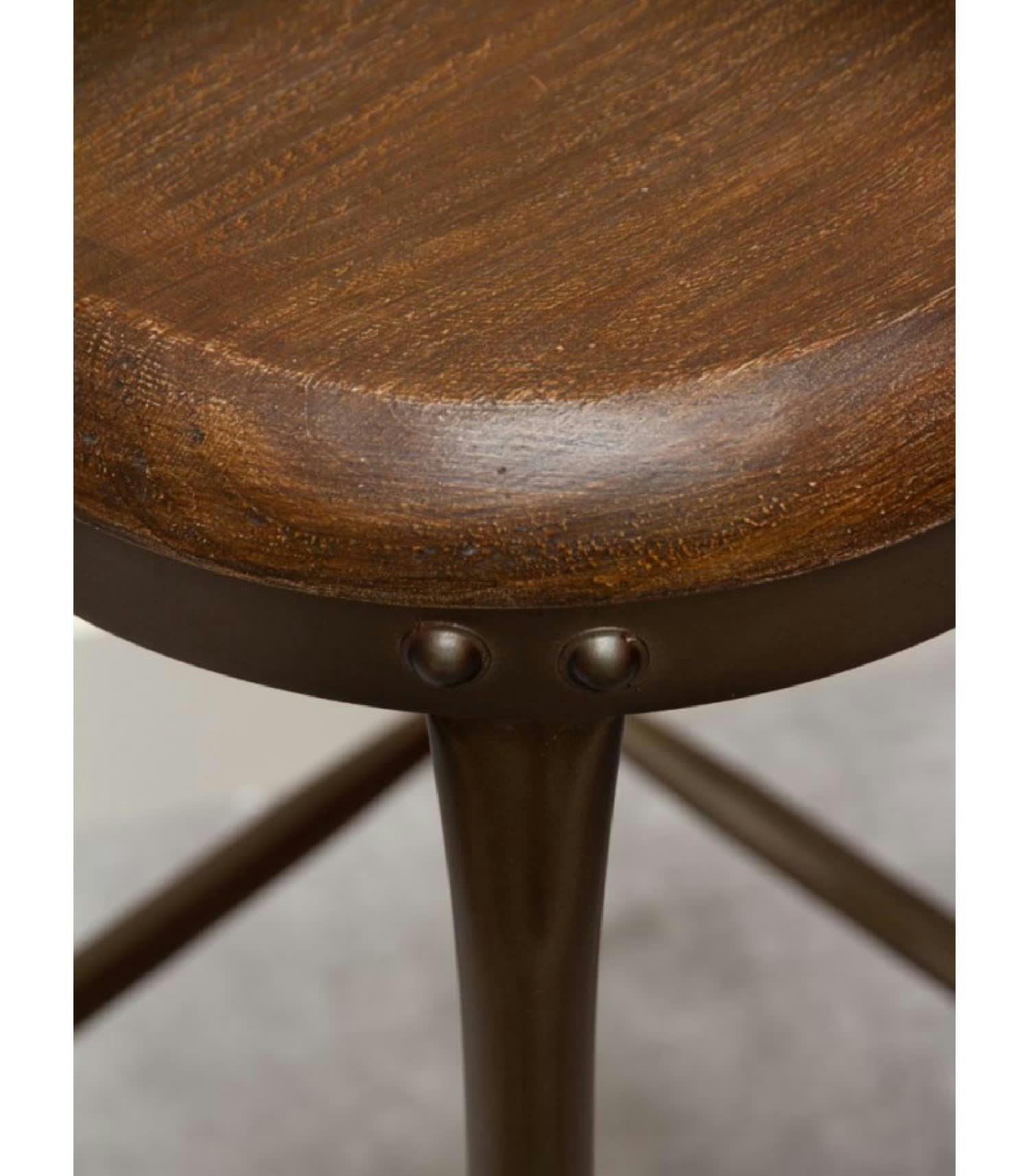 ROND - Tabouret bois et métal H55,5cm