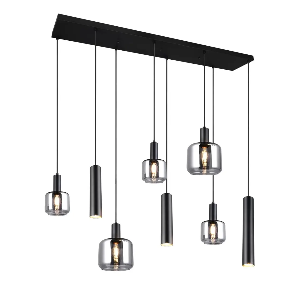 Trio Leuchten hanglamp Mataro - 8 lichts - 118 x 150  cm - zwart