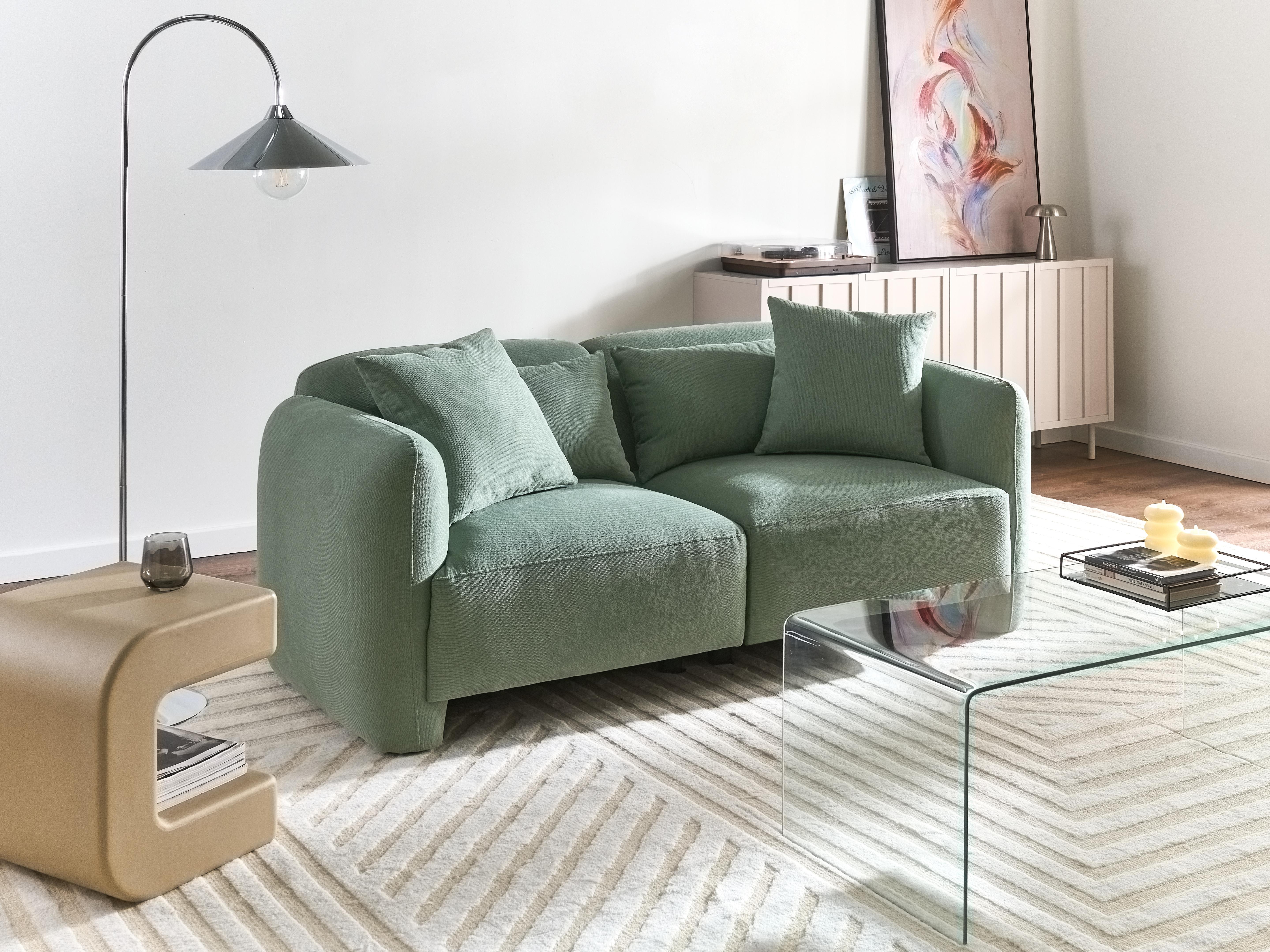 Sofa 3 Seater EKENES Fabric Light Green