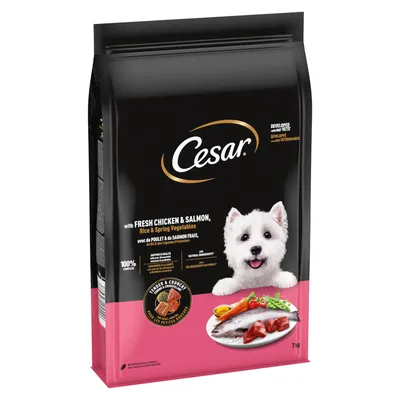 Cesar Adult with Chicken, Salmon and Vegetables