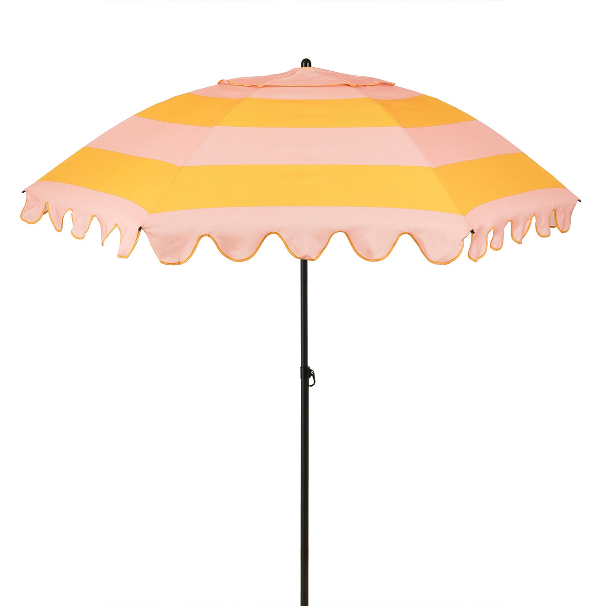 Mica Decorations Kantelbare Parasol met Streepprint - Stokparasol 238 x Ø195 cm - Tuin of Balkonparasol - Polyester, Staal - Roze, Oranje