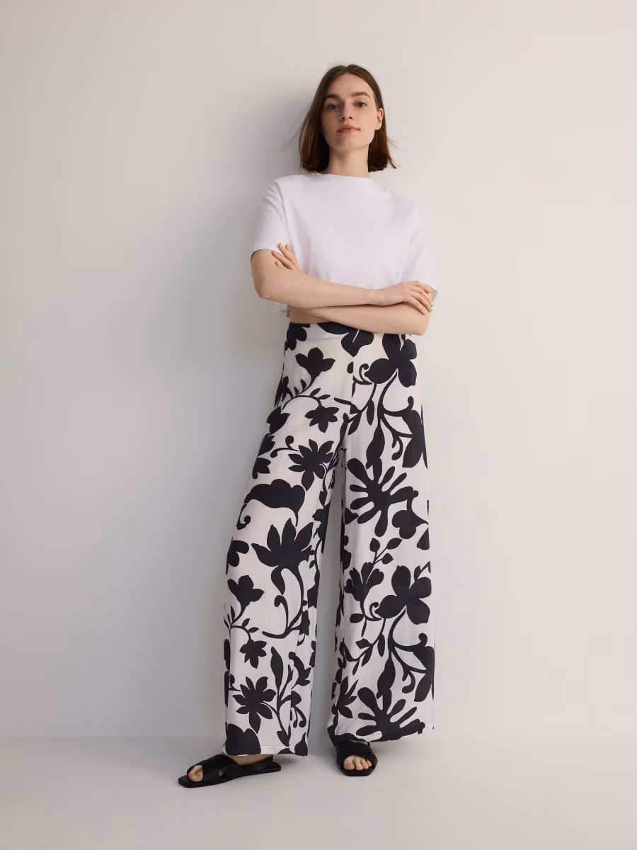 Patterned Palazzo Trousers