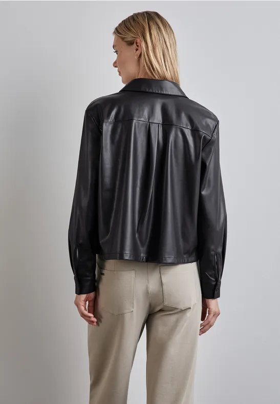 Bluse in Leder-Optik