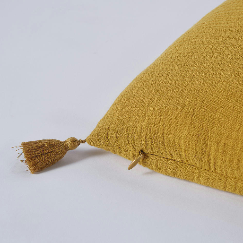 - Housse de matelas de sol en gaze de coton bio ocre 90x190