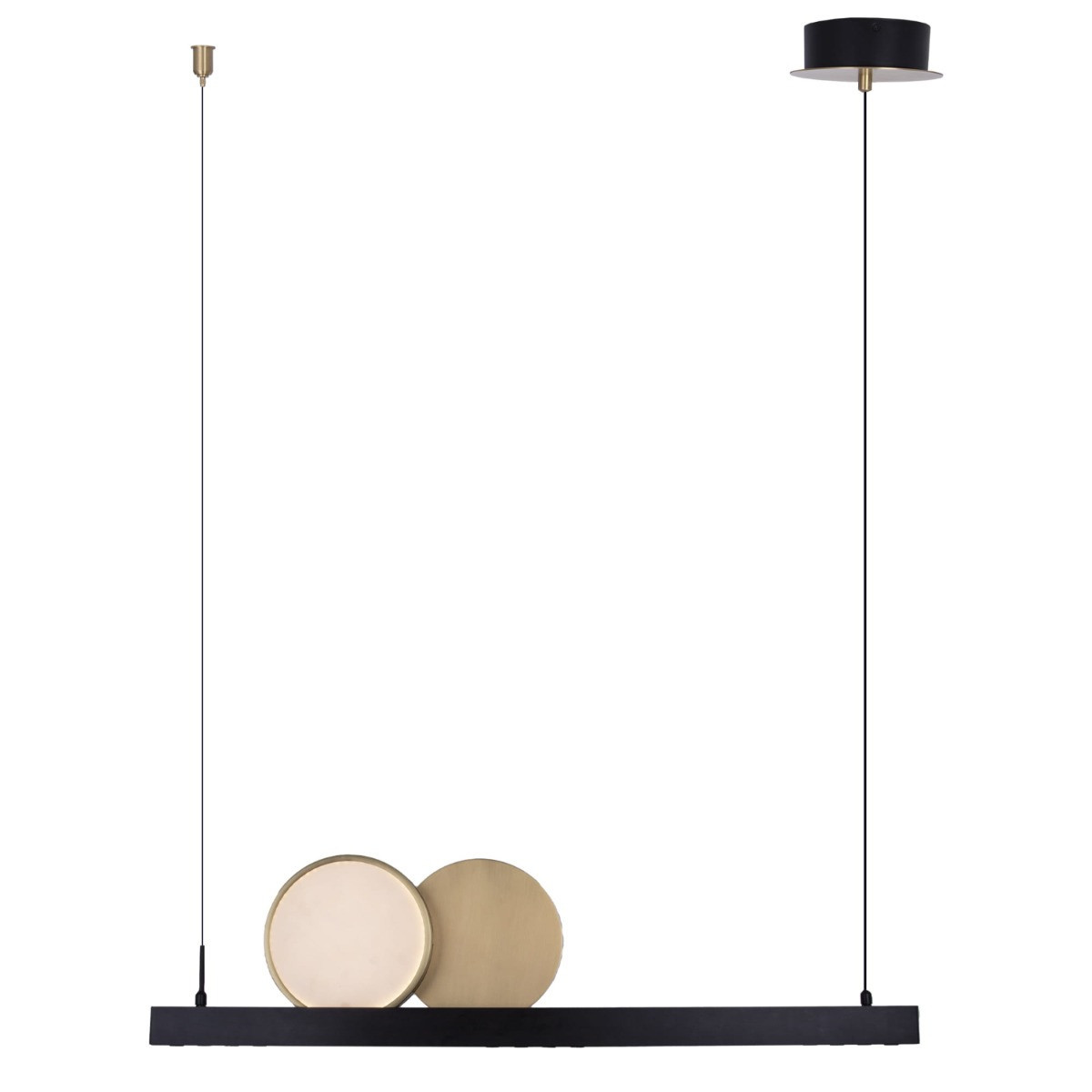 Lampa wisząca MOMO czarno-złoty szczotkowany LED 1x35W 3010lm Maxlight