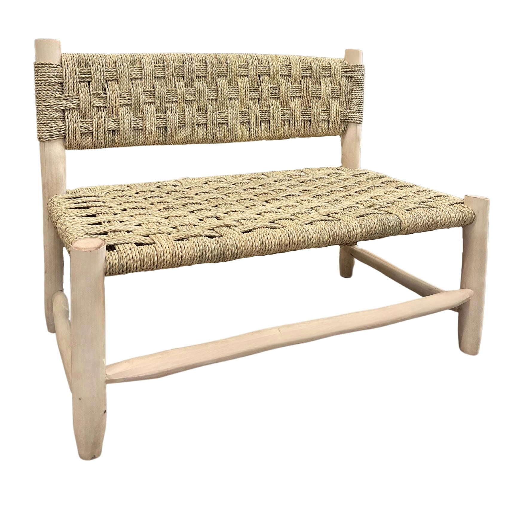 - Grande banquette bois marocaine naturel 100 cm