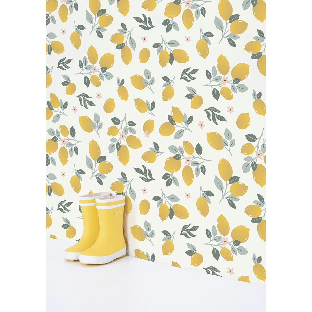 LOUISE - Papier peint lemons jaune