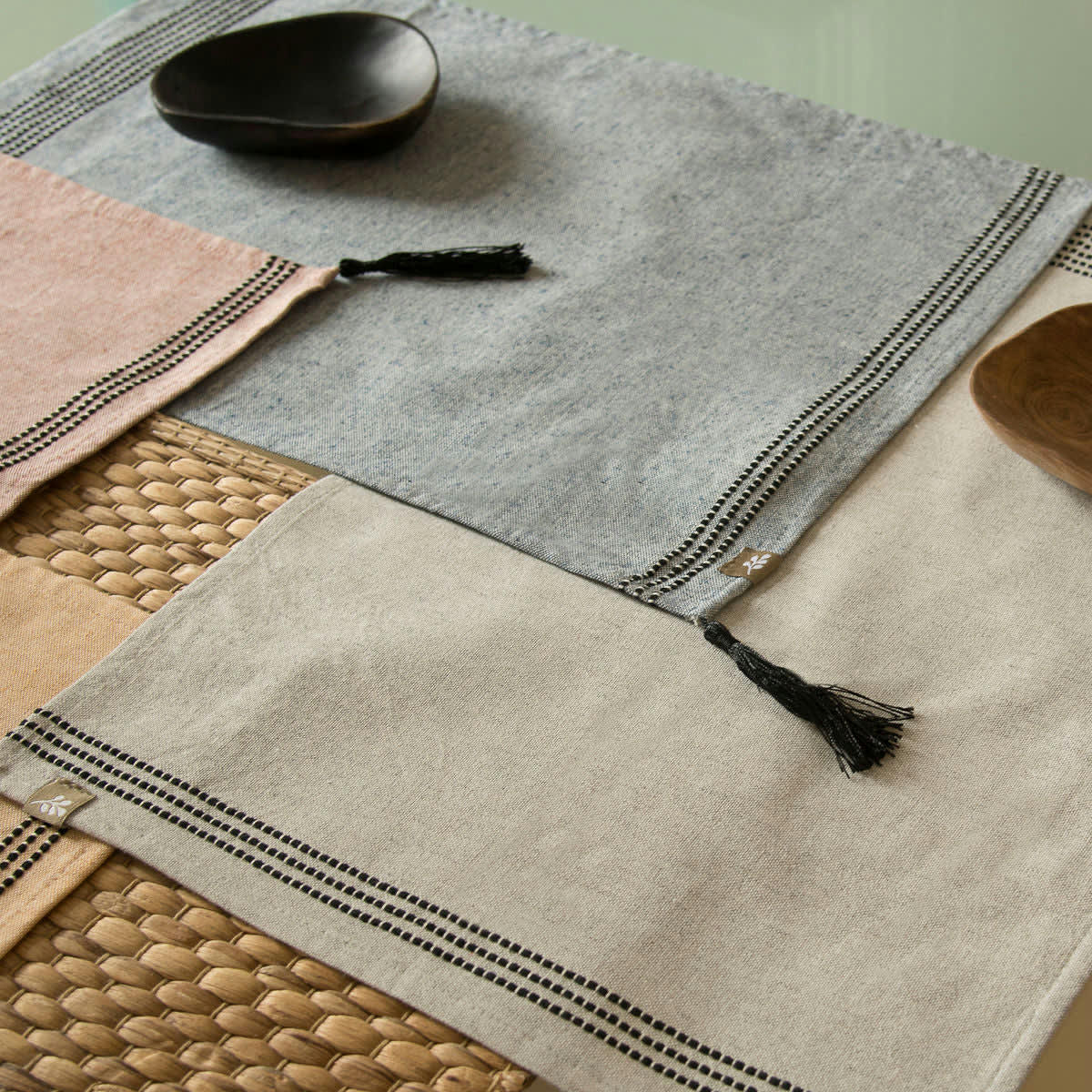 HANA - Sets de table (x4) coton  35x50 denim