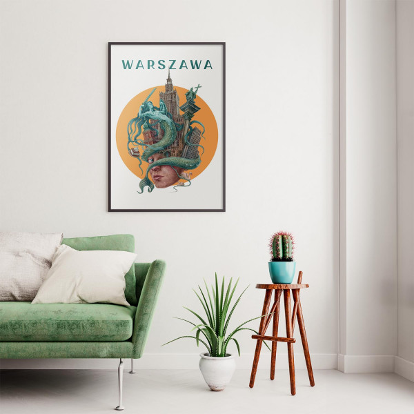 Plakat Warszawa, dekoracja miasta 20x30 cm
