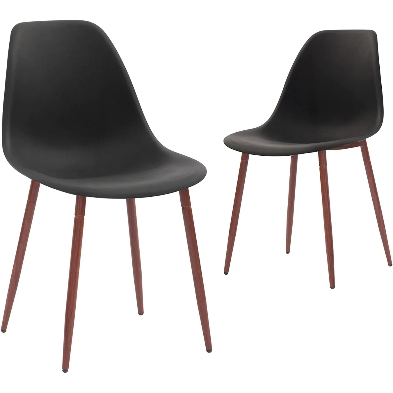 CangLong dining Chairs with Plastic seat and Metal Legs for Dining&Lving Room,Set of 2