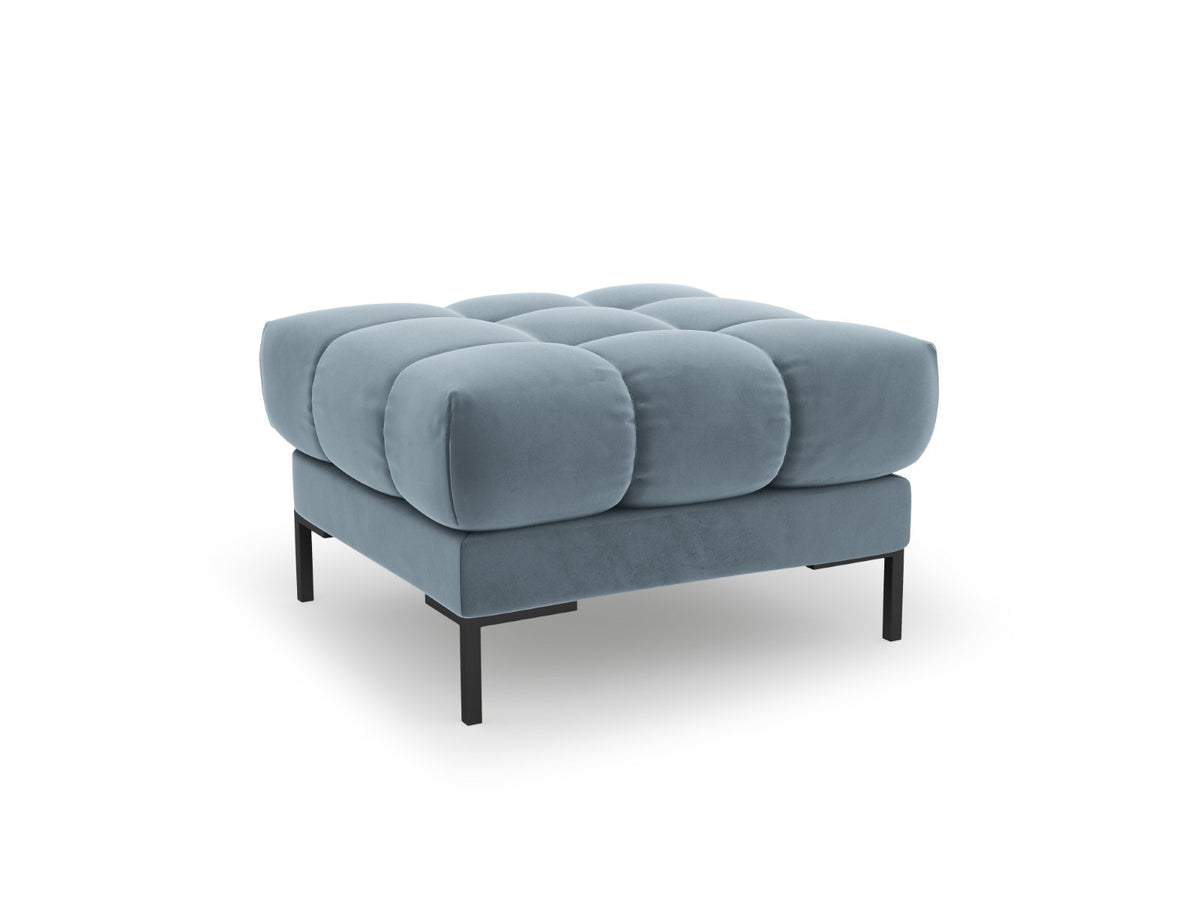 Cosmopolitan Design Poef Bali flueel, lichtblauw - 60x60x41cm