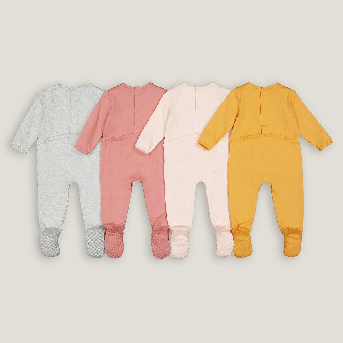 Lot de 4 pyjamas 1 pièce, imprimés animaliers