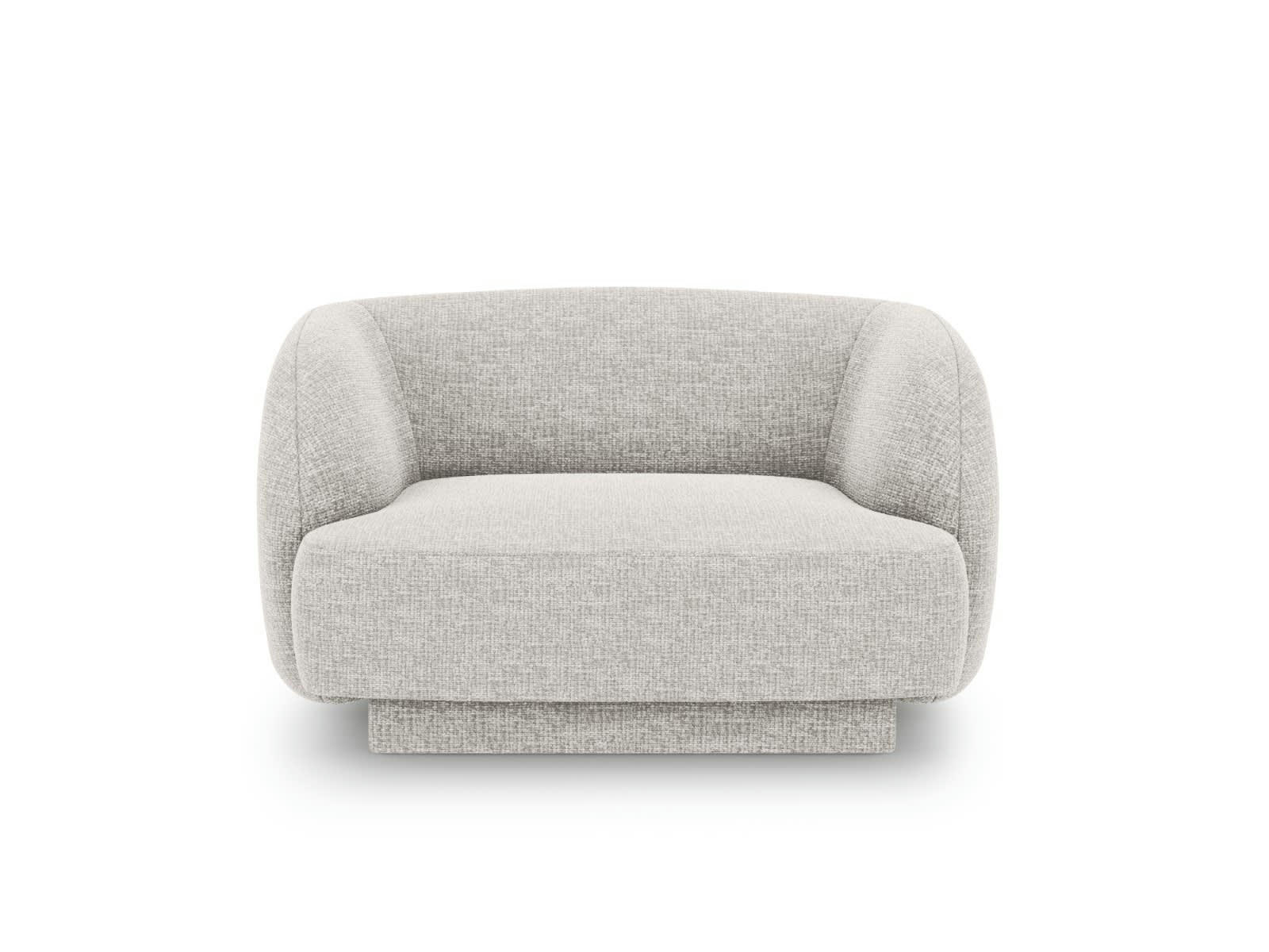 MILEY - Fauteuils en tissu chenille gris clair