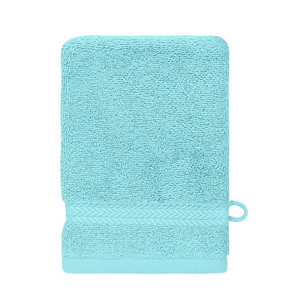 Lot de 3 gants de toilette 550 g/m² Bleu Turquoise 16x22 cm LUXURY