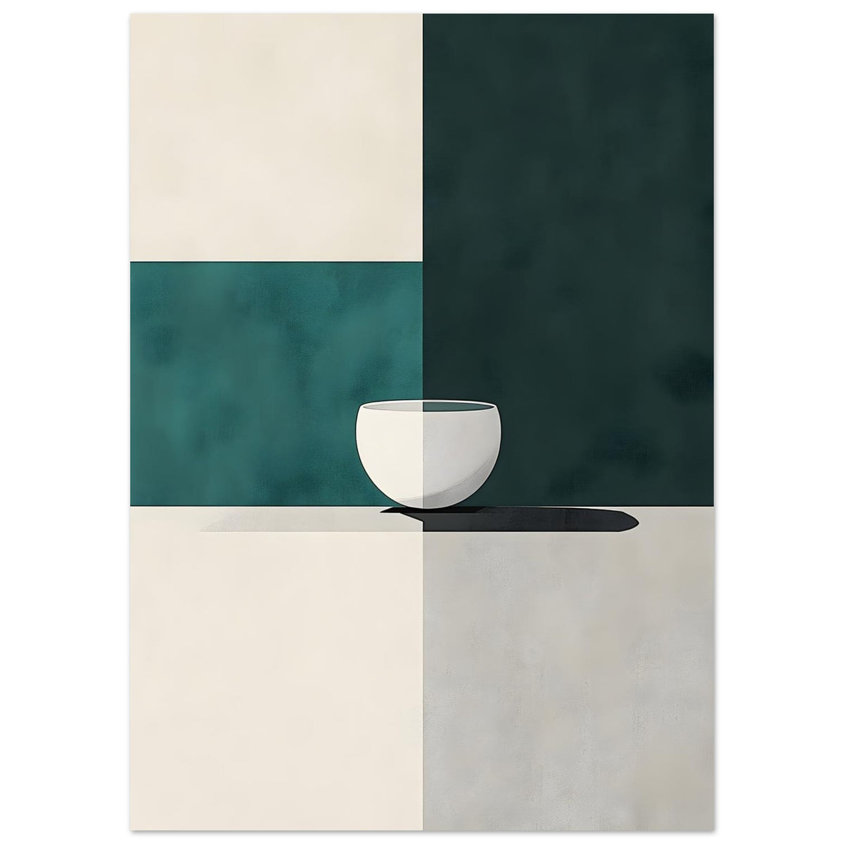 Artfulprints Poster Boho – Cup and shape  - 50x70 cm - Zwart / Wit
