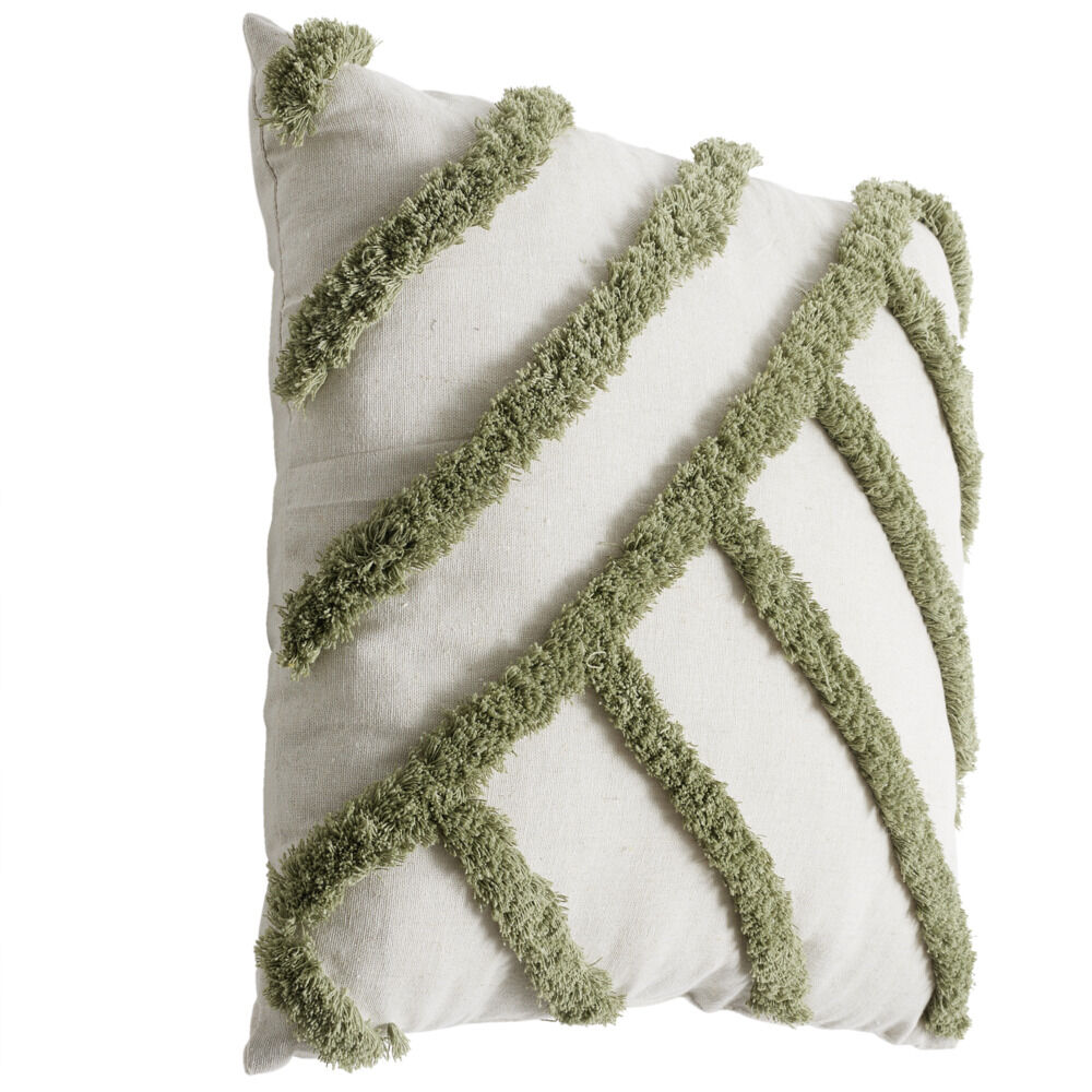 Coussin carré blanc écru tufté coloré 40x40cm (3 modèles)