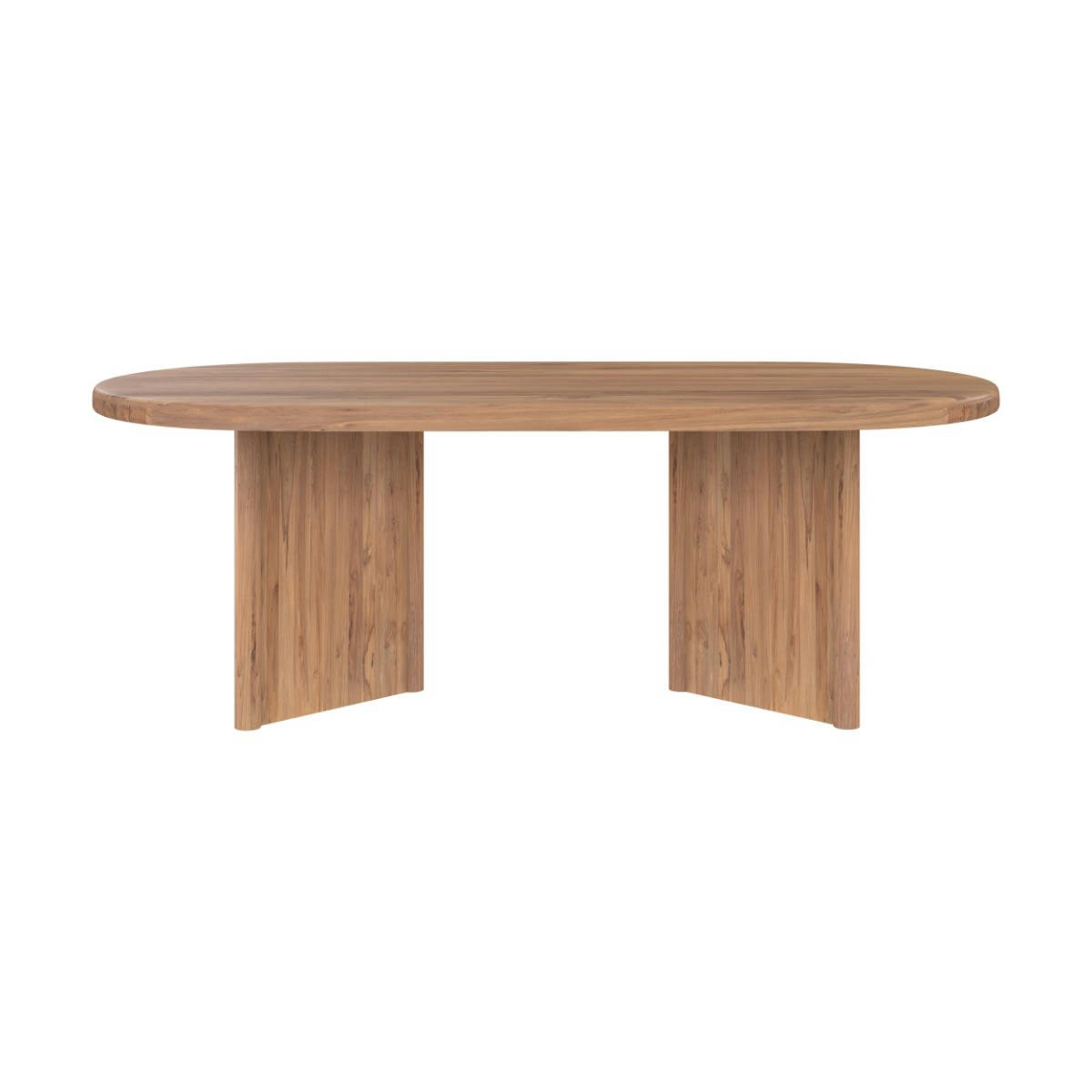 BANA - Table ovale 8 personnes en bois de teck recyclé 220 cm