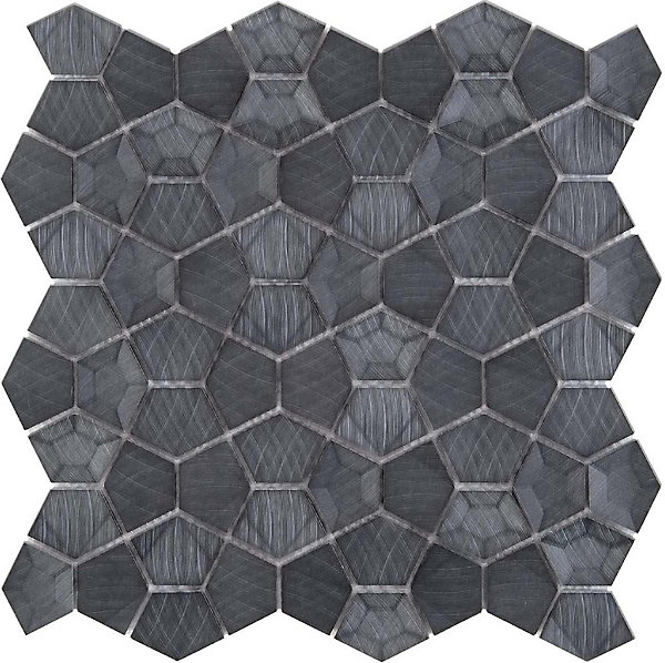 Mosaique Palladiane Aluminium 3D Noir - vendu par plaque de 27.9X27.9 cm -