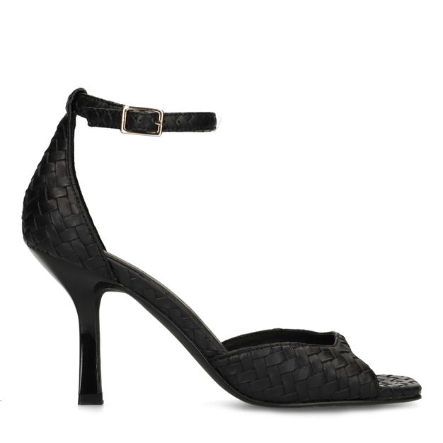 Zwarte sandalen met hak