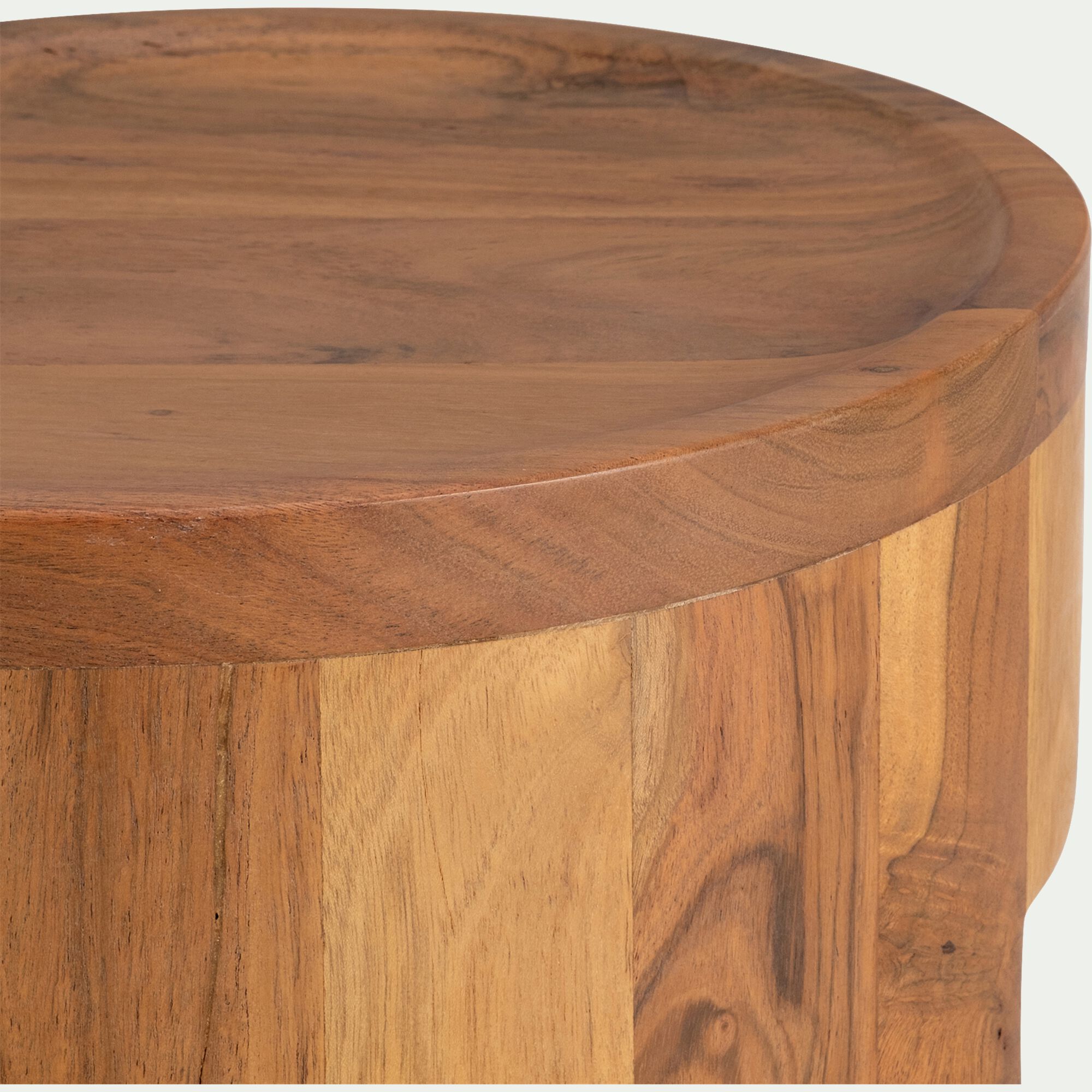 BRAGA - bout de canapé en acacia D35xH45cm - naturel