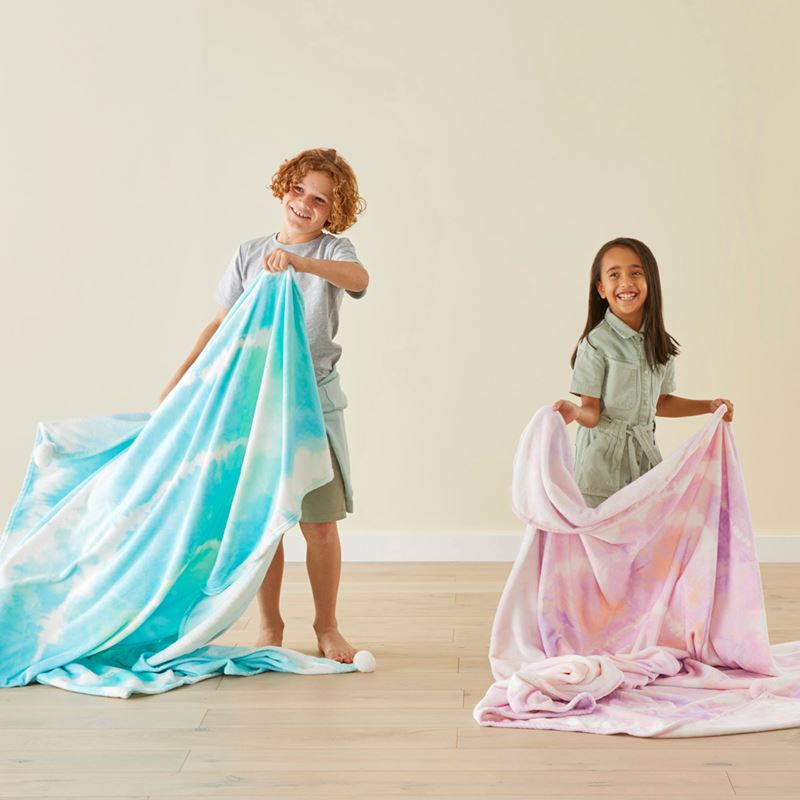 Novelty Blue Tie Dye Ultra Soft Blanket