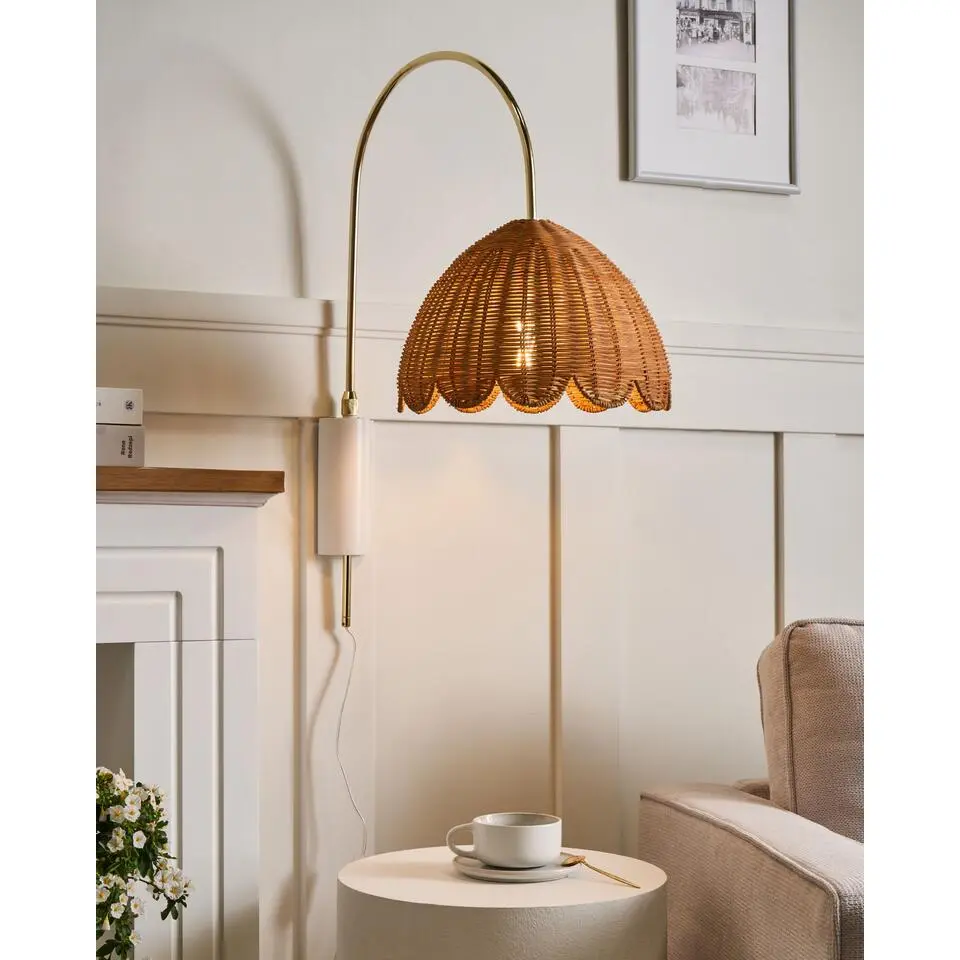 VALUKKAI - Wandlamp - Natuurlijk - Rotan