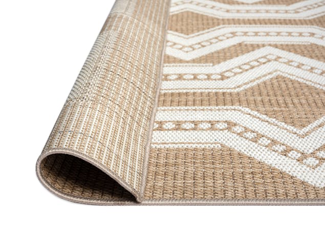 Lora Brown and Ivory Tribal Flatweave Indoor Outdoor Rug